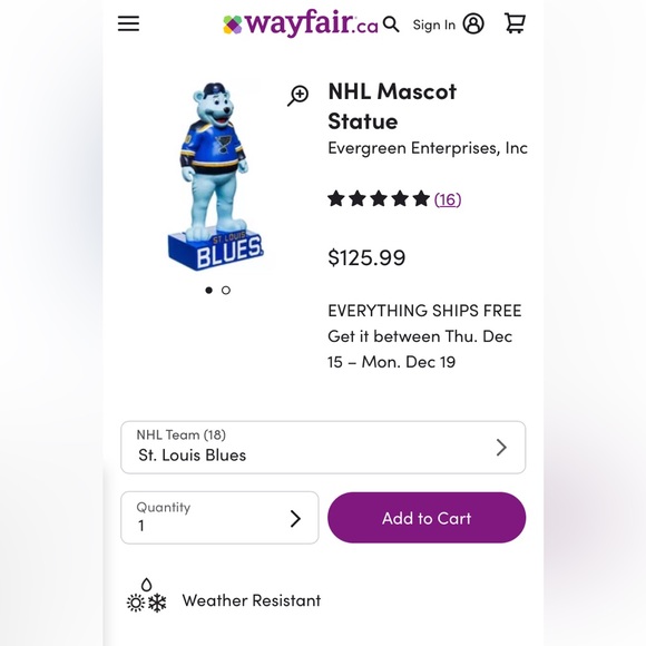 ST LOUIS BLUES “LOUIE” MASCOT STATUE - Picture 6 of 7